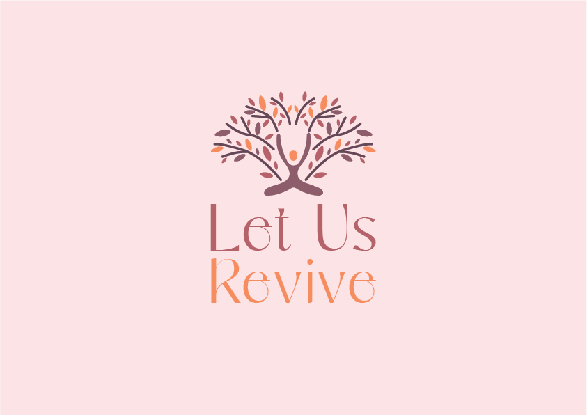 Let Us Revive pink logo symbol and wordmark lockup
