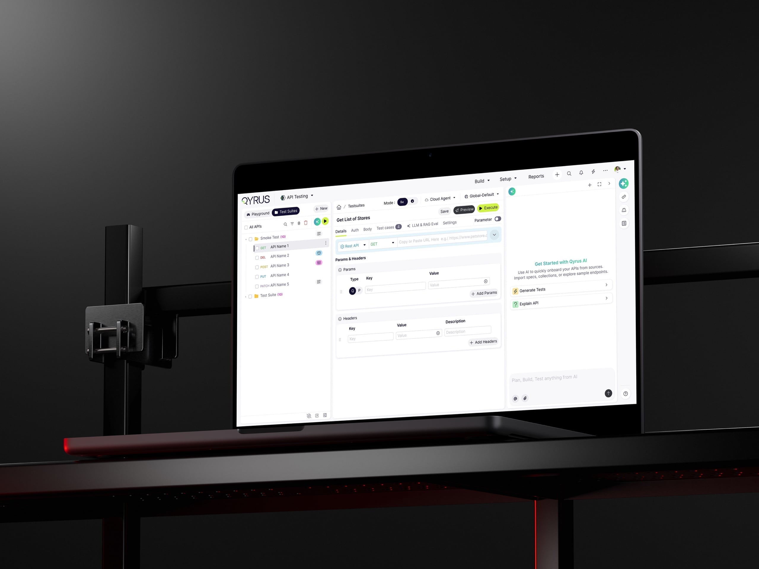Qyrus-API Enterprise API testing screen