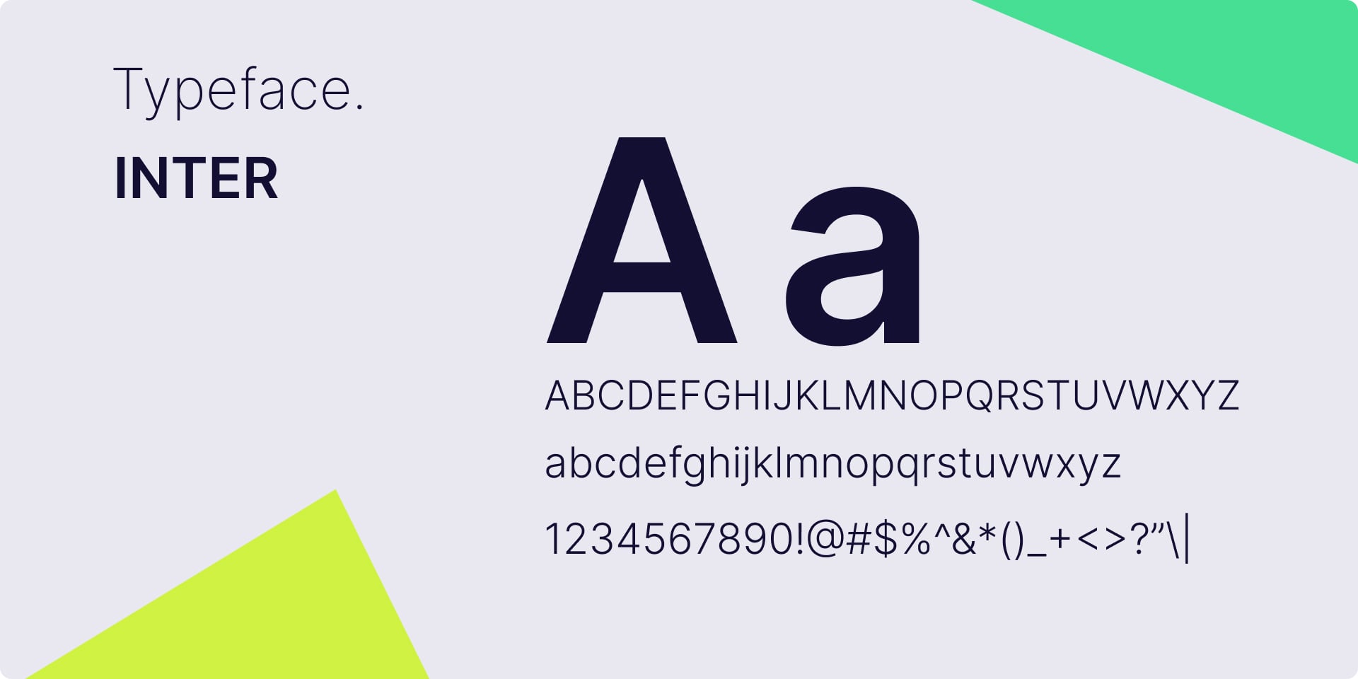 Qyrus Style Guide typeface specimen for Inter showing uppercase, lowercase, and numeral glyphs